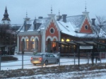 Hudiksvall - stationen i vinterskrud